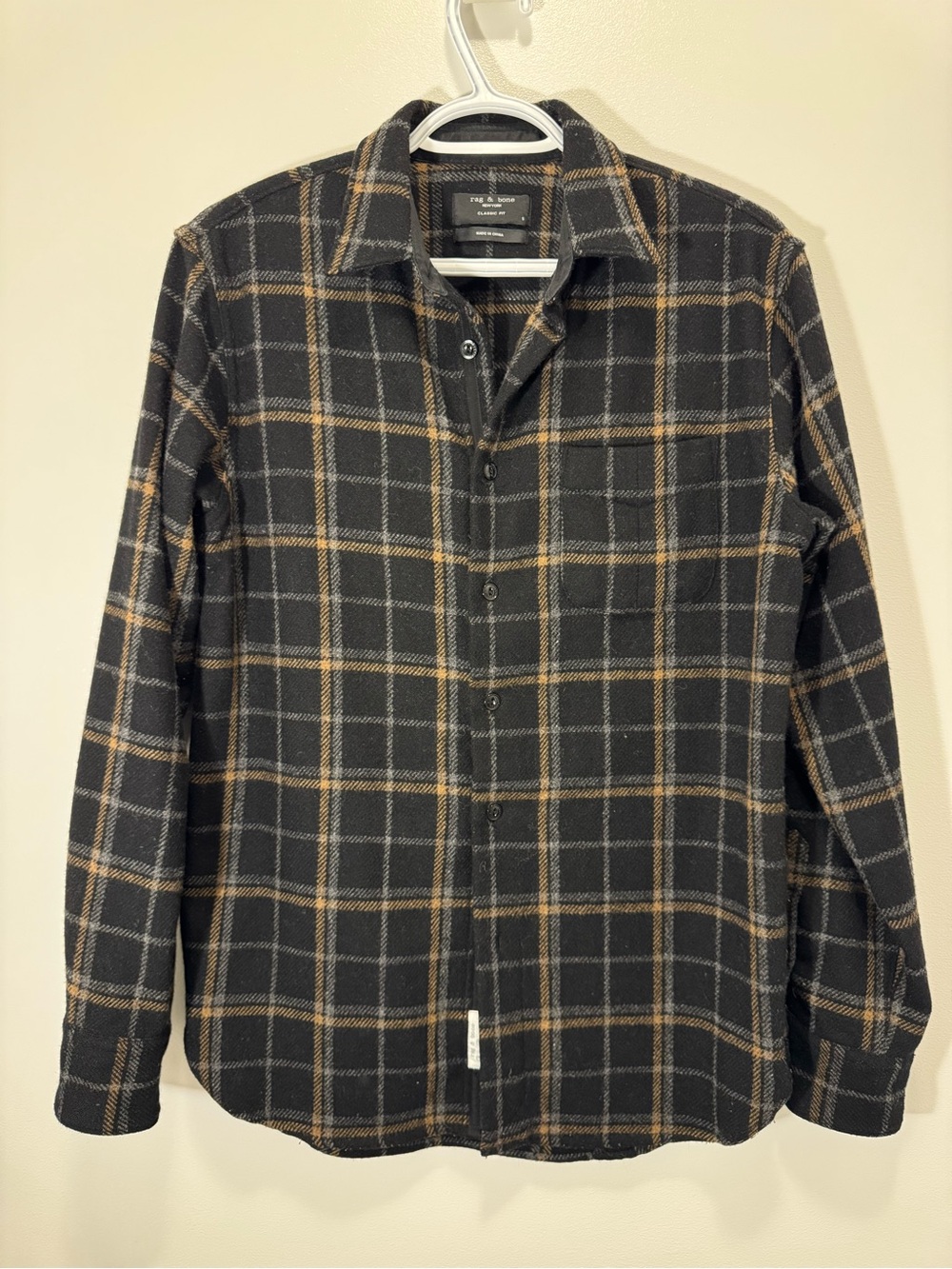 Rag & Bone Men Wool-Blend Plaid Overshirt | Size Small